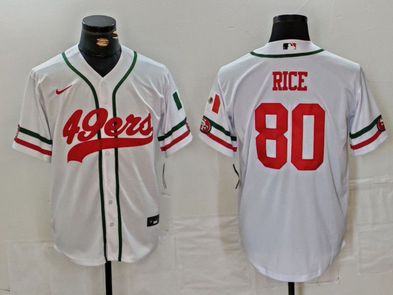 Men San Francisco 49ers #80 Rice White Joint Name 2024 Nike Limited NFL Jersey style 1->san francisco 49ers->NFL Jersey